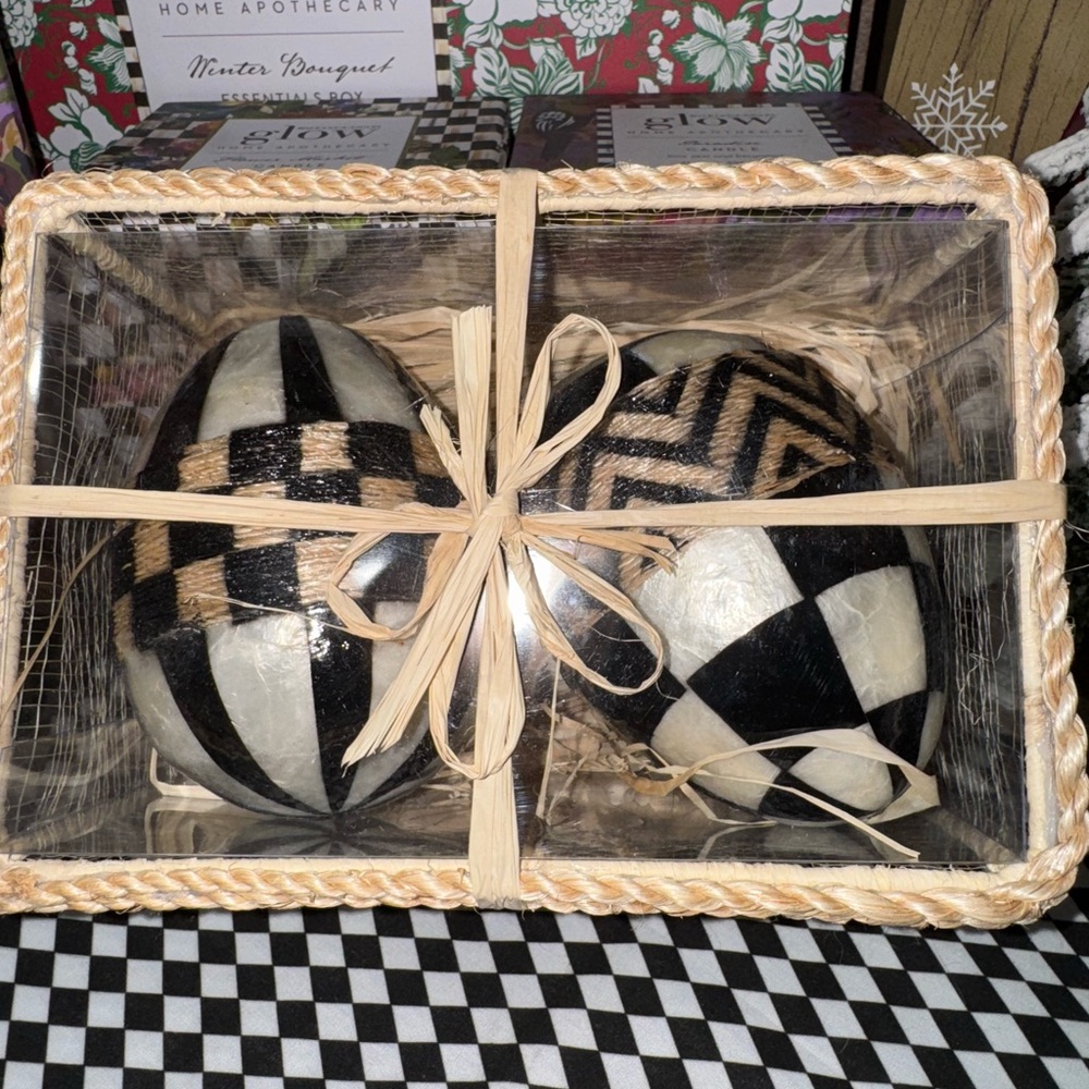 MacKenzie Childs Woodland Capiz Eggs